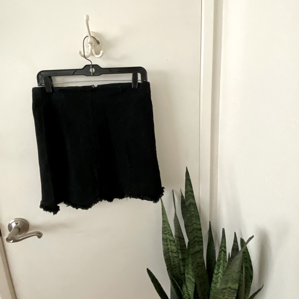 Black Jean Mini Skirt